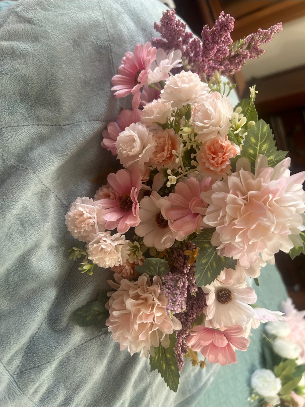 Pink Artificial Floral Bouquet Home Accent